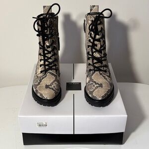 Dolce Vita Snake Print Combat Boots